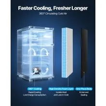 VEVOR Mini Fridge with Freezer 3.2 Cu.Ft Two Door Compact Refrigerator Stainless