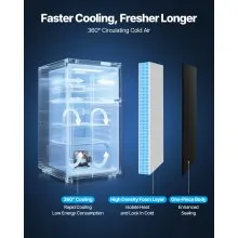 VEVOR Mini Fridge 3.2 Cu.Ft Single Door Compact Small Refrigerator Stainless
