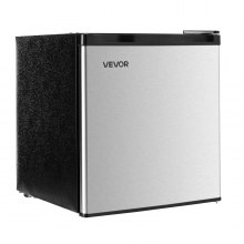 VEVOR Mini Fridge 1.6 Cu.Ft Single Door Compact Small Refrigerator Stainless