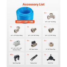 Air Compressor Line Kit 3/4'' x 200FT HDPE/Aluminum Shop Air Piping System Blue