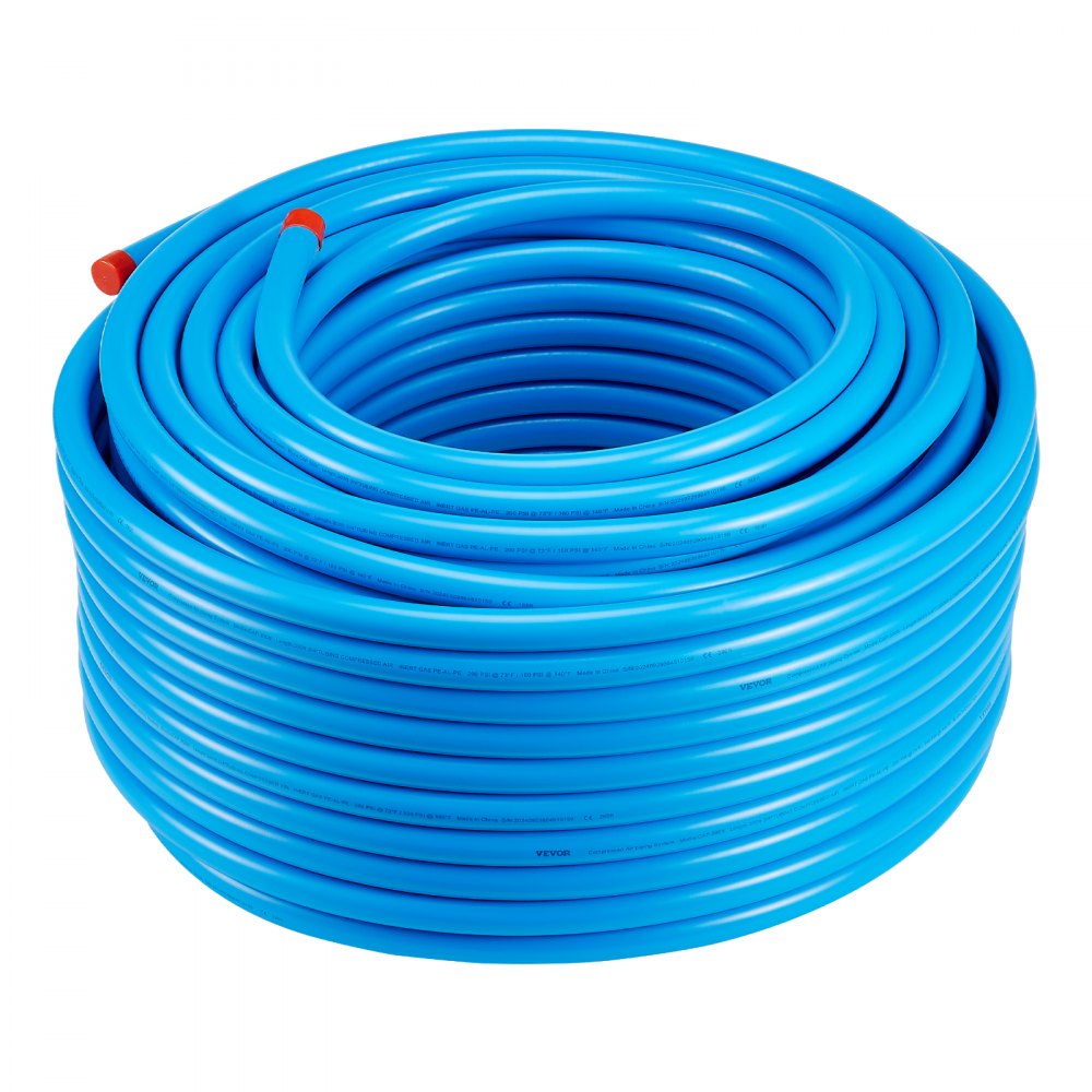 VEVOR Air Compressor Line Kit, 300FT x 3/4", HDPE-Aluminum Compressed Air Piping System, Leak-Proof, Pressure-Resistant & Easy-to-Install, Compressed Air Line Tubing Kit for Garages Workshops, Blue
