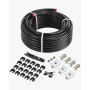 VEVOR Air Compressor Line Kit 3/4'' x 100FT PU Air Compressor Line System Black