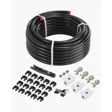 Kit de línea de compresor de aire de 3/4'' x 100 pies, sistema de tuberías de aire acondicionado para taller de HDPE/aluminio, color negro