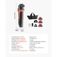 VEVOR Multitool Oscillating Tool 3Amps Corded Oscillating Tool 6 Variable Speeds
