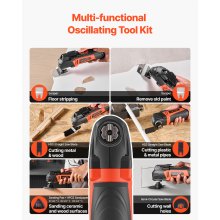 VEVOR Multitool Oscillating Tool 4Amps Corded Oscillating Tool 6 Variable Speeds