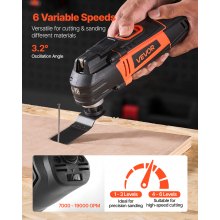 VEVOR Multitool Oscillating Tool 4Amps Corded Oscillating Tool 6 Variable Speeds