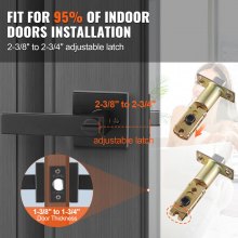 Privacy Door Handle 1 PC Matte Black Square Door Lever Interior Reversible Lever