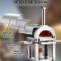 VEVOR 22" Outdoor Pizza Oven Portable Pellet/Gas Oven with Casters for Camping