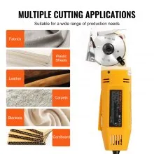VEVOR Fabric Cutter, 170W Electric Rotary Fabric Cutting Machine, 1" Cutting Thickness, Octagonal Knife, with Replacement Blade and Sharpening Stones, for Multi-Layer Cloth Fabric Leather