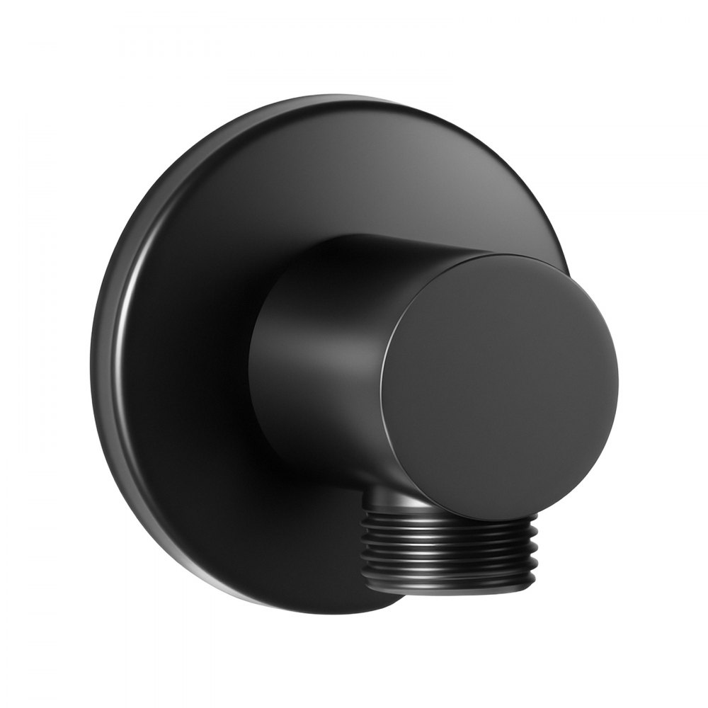 VEVOR Wall Mounted Supply Elbow, Wall Supply Elbow with O-Ring Flange, Tapered 1/2" NPT Female Inlet, Solid Brass Wall Union, Round Walls Union Water Supplying, Matte Black Finish, 1/2" IPS