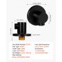 VEVOR Wall Mounted Supply Elbow, Wall Supply Elbow with O-Ring Flange, Tapered 1/2" NPT Female Inlet, Solid Brass Wall Union, Round Walls Union Water Supplying, Matte Black Finish, 1/2" IPS