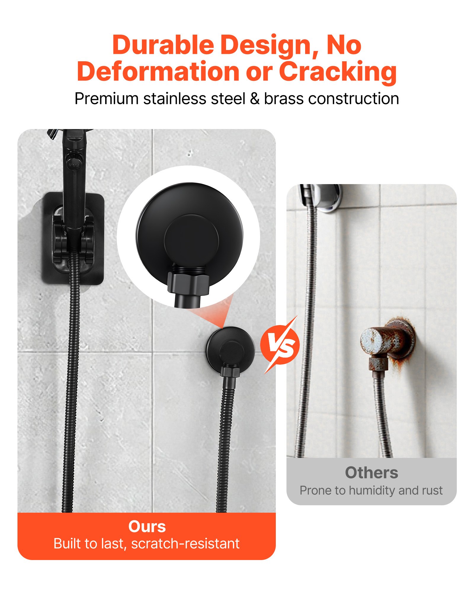 VEVOR Wall Mounted Supply Elbow, Wall Supply Elbow with O-Ring Flange, Tapered 1/2" NPT Female Inlet, Solid Brass Wall Union, Round Walls Union Water Supplying, Matte Black Finish, 1/2" IPS