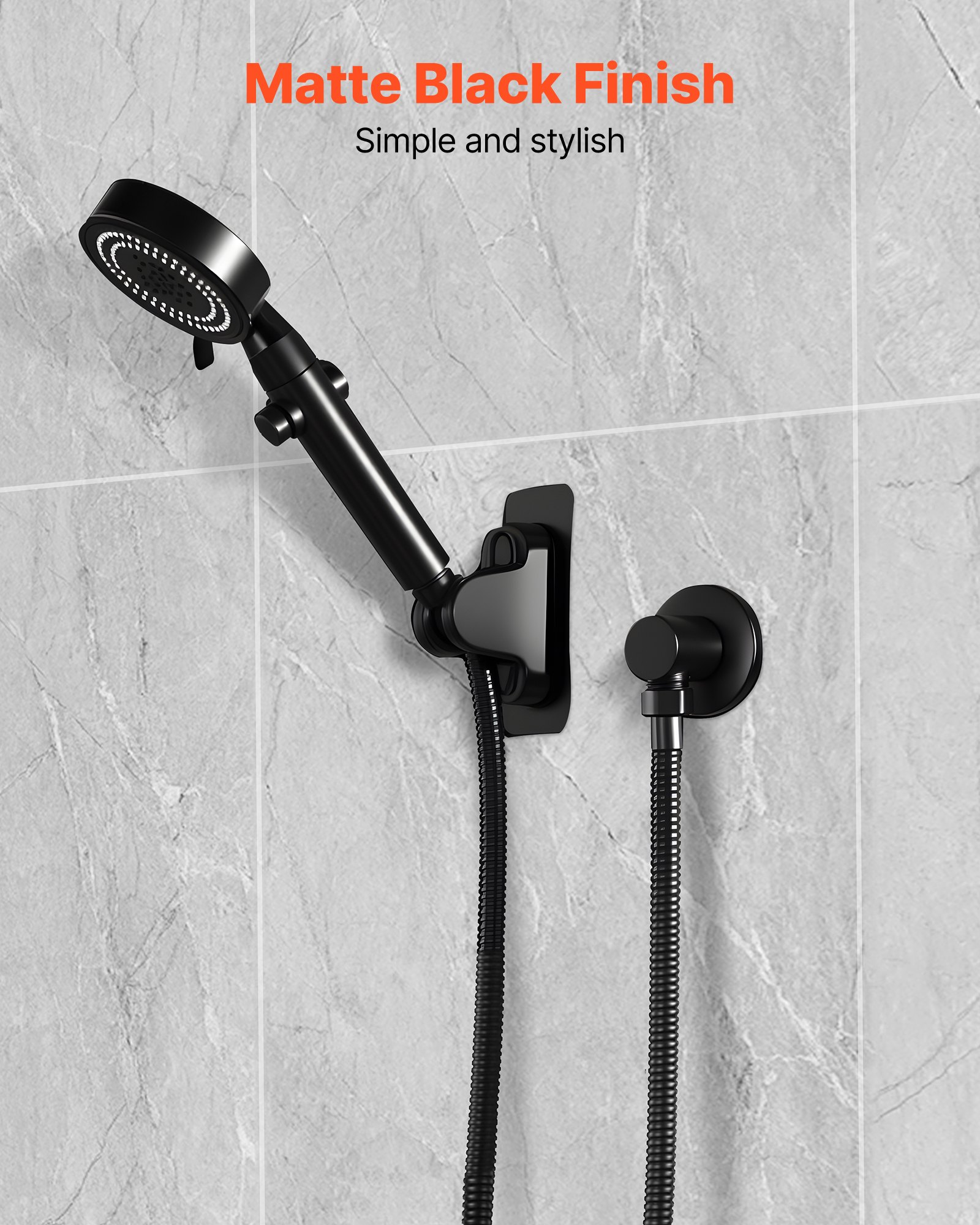 VEVOR Wall Mounted Supply Elbow, Wall Supply Elbow with O-Ring Flange, Tapered 1/2" NPT Female Inlet, Solid Brass Wall Union, Round Walls Union Water Supplying, Matte Black Finish, 1/2" IPS