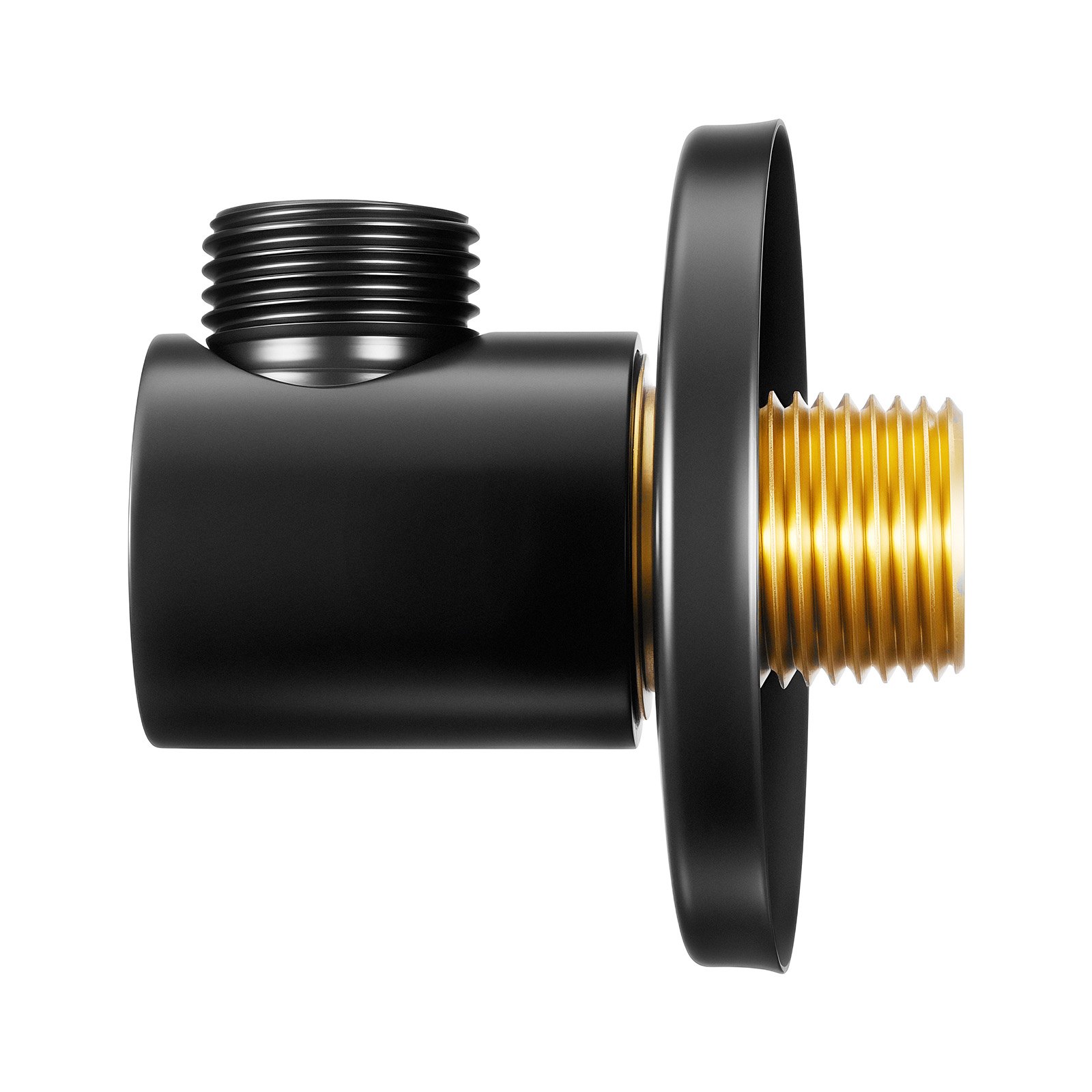 VEVOR Wall Mounted Supply Elbow, Wall Supply Elbow with O-Ring Flange, Tapered 1/2" NPT Female Inlet, Solid Brass Wall Union, Round Walls Union Water Supplying, Matte Black Finish, 1/2" IPS