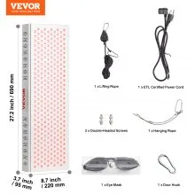 VEVOR Terapia de luz roja para todo el cuerpo, 300 LED de doble chip, pulso de 10 Hz/40 Hz, 3 ajustes de tiempo, panel de terapia de luz roja de 660 nm y infrarrojo cercano de 850 nm para alivio del dolor, curación de heridas, salud de la piel, 300 W