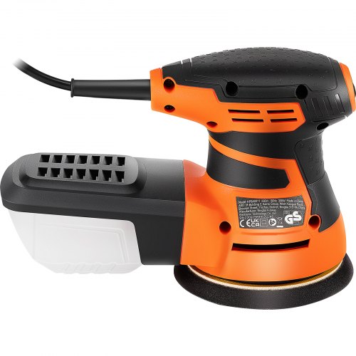 VEVOR Random Orbit Sander, 350W Orbital Sander, 6 Speeds 13000 OPM 5" Palm Sander w/ 2pcs A-level Hook-and-loop Sanding Discs & Vacuum Connector, for Woodworking, Detailing, Finishing
