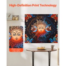 VEVOR Sun and Moon Tapestry Psychedelic Mystic Floral Aesthetic Vintage Tapestry