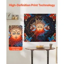 VEVOR Sun and Moon Tapestry Psychedelic Mystic Floral Aesthetic Vintage Tapestry