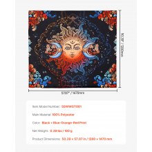 VEVOR Sun and Moon Tapestry Psychedelic Mystic Floral Aesthetic Vintage Tapestry