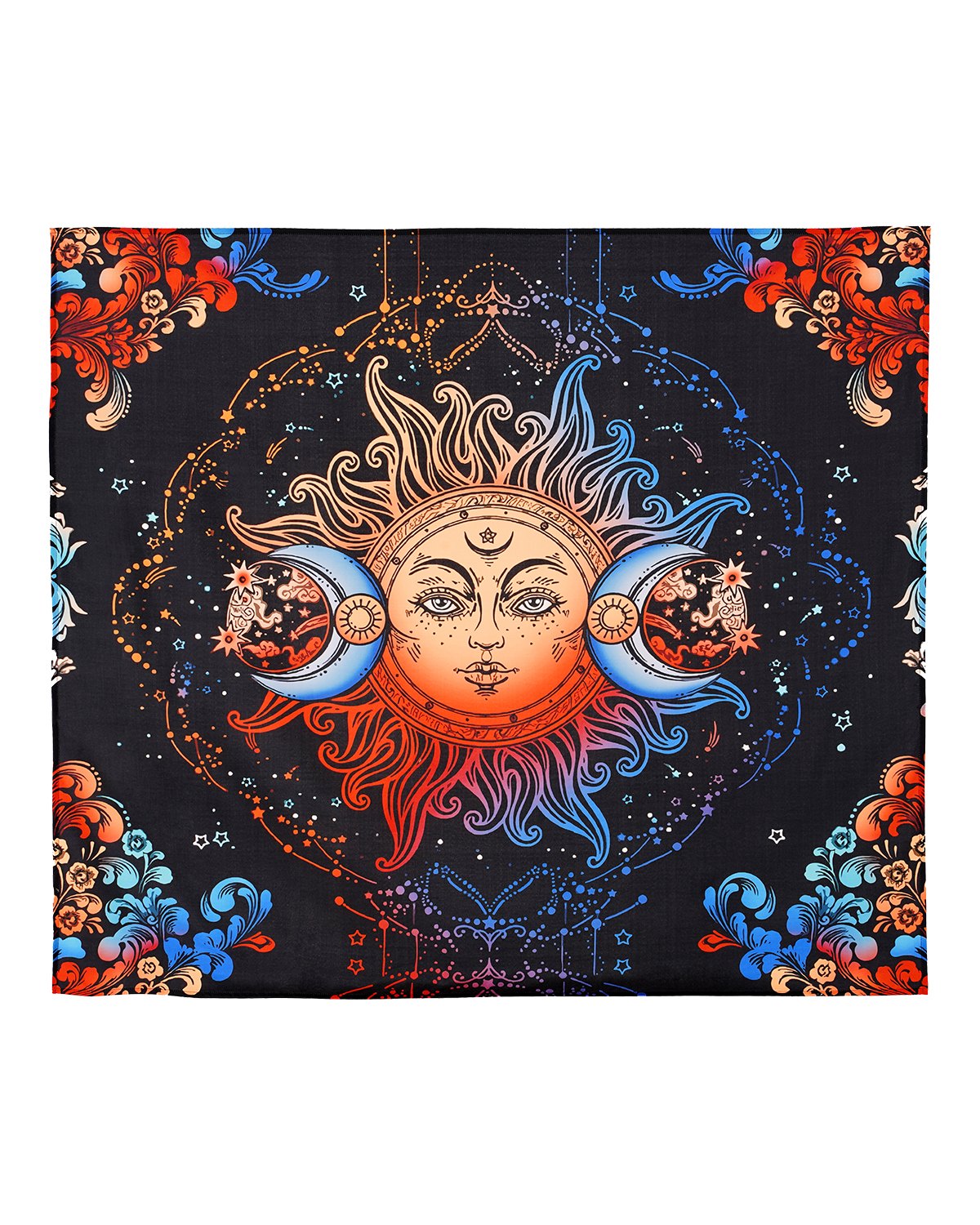 VEVOR Sun and Moon Tapestry, Psychedelic Mystic Floral Aesthetic Wall Tapestry, Vintage Wall Blanket for Home Decoration, Suitable for Bedroom, Living Room, Dorm (50.39 x 57.87 inches)