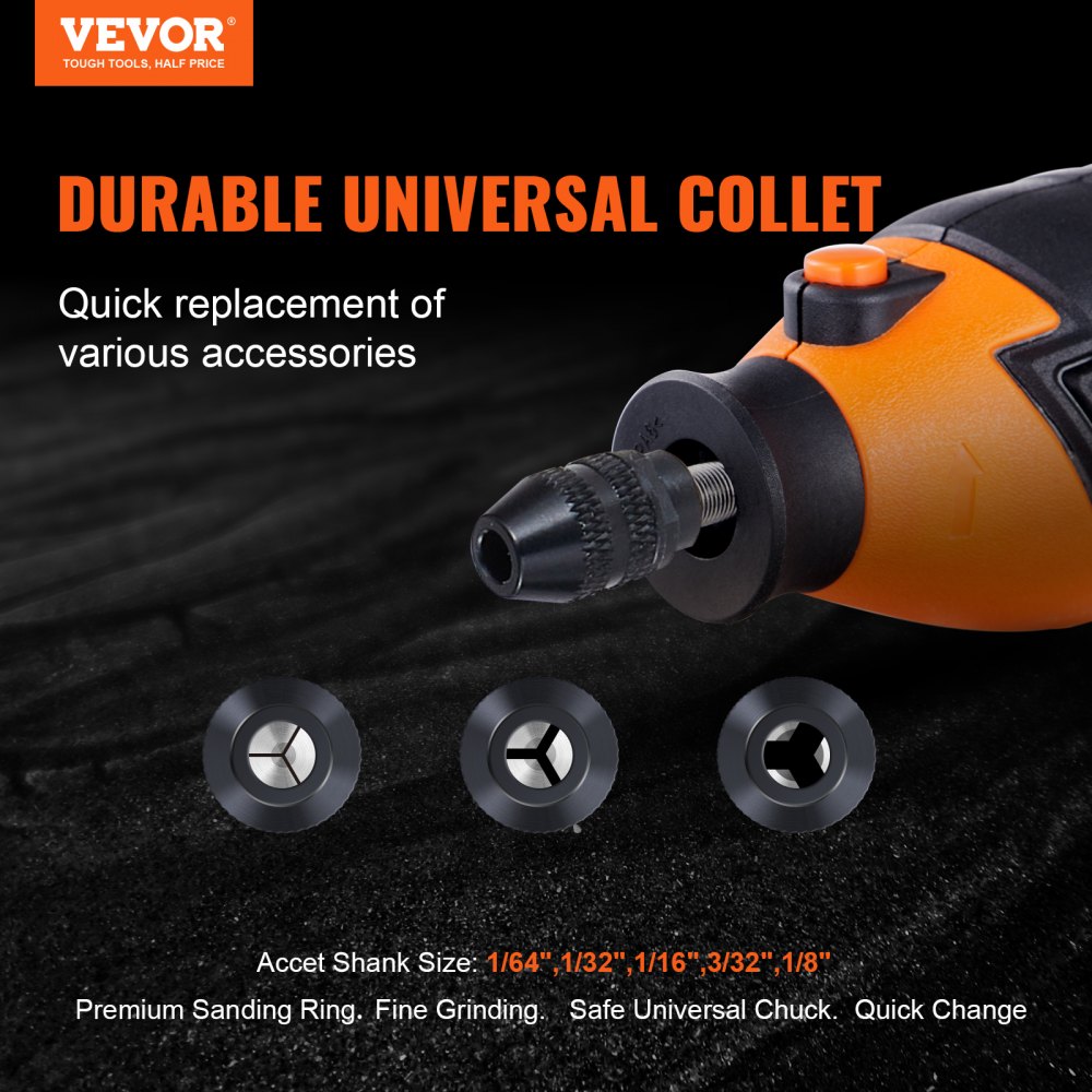 VEVOR Rotary Tool Kit Variable Speed Rotary Tool 186 PCS for Grinding, Sanding