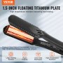 VEVOR hair straightener with 1.5-inch floating titanium plate for fast heating and even heat distribution.