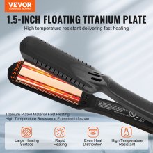 VEVOR Hair Straightener 1.5" Titanium Flat Iron Dual Infrared Tech 19 Temp Level