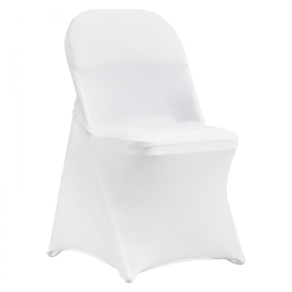 VEVOR Stretch Spandex skládací potahy na židle, univerzální potah na židle, snímatelné pratelné ochranné potahy, pro svatby, svátky, bankety, večírky, oslavy, stolování (100 KS bílý)