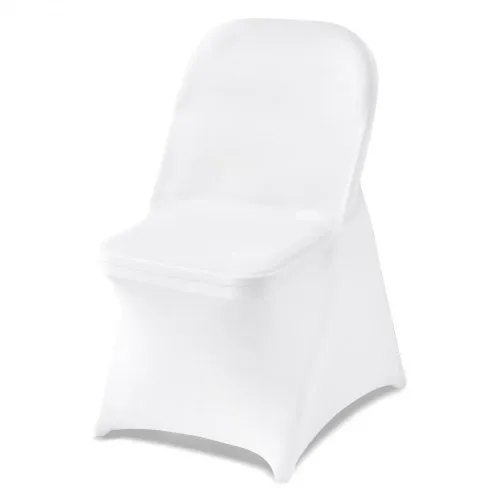 VEVOR 150 Pcs White Chair Covers, Polyester Spandex Chair Cover, Stretch Slipcovers for Wedding Party Dining Banquet Flat-Front Chair Covers, Fits Chair Measures up to 17.72 x 18.11 x 30.31 inch