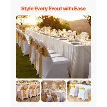VEVOR 30 Pcs White Chair Covers, Polyester Spandex Chair Cover, Stretch Slipcovers for Wedding Party Dining Banquet Flat-Front Chair Covers, Fits Chair Measures up to 18.11 x 19.69 x 33.86 inch