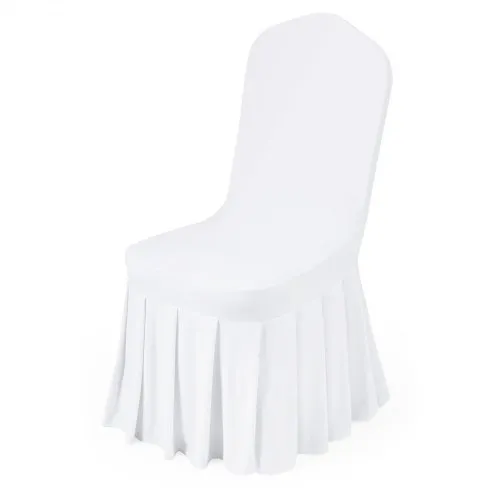 VEVOR 30 Pcs White Chair Covers, Polyester Spandex Chair Cover, Stretch Slipcovers for Wedding Party Dining Banquet Flat-Front Chair Covers, Fits Chair Measures up to 20.08 x 17.72 x 37.4 inch