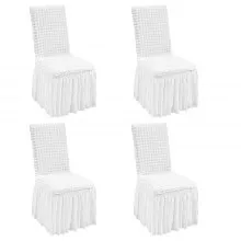 VEVOR Stretch Spandex Folding Chair Covers, Universal Fitted Chair Cover with Skirt, Removable Washable Protective Slipcovers, for Wedding, Holiday, Banquet, Party, Celebration, Dining (4 PCS White)