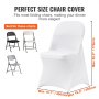 VEVOR Stretch Spandex Folding Chair Covers, Universal Fitted Chair Cover, Removable Washable Protective Slipcovers, for Wedding, Holiday, Banquet, Party, Celebration, Dining (50PCS White)