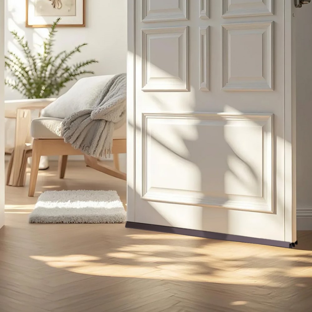 VEVOR - Repuesto de burlete inferior para puerta, vinilo de 91 cm de largo y 4,5 cm de ancho, deslizable, en forma de U, fácil de instalar, para puertas exteriores, hogar, tapón de corrientes de aire para agarre intermedio de 2,2 cm, 2 unidades
