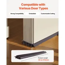 Door Bottom Seal Vinyl U-Shape Brown Kerf Under Door Draft Guard 36 In 2 Pack