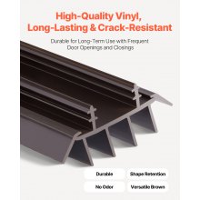Door Bottom Seal Vinyl U-Shape Brown Kerf Under Door Draft Guard 36 In 2 Pack
