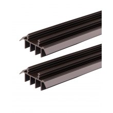 Door Bottom Seal Vinyl U-Shape Brown Kerf Under Door Draft Guard 36 In 2 Pack