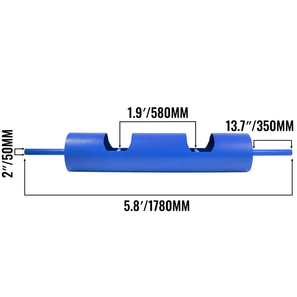 VEVOR 8" Dia Steel Strength Log Bar, 700 Lbs Capacity Barbell Bar, Blue Bench Press Bar with Comfortable Neutral Handle for Weightlifting Powerlifting and Competition