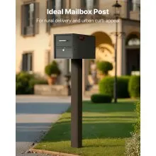 VEVOR Mailbox Post In-Ground Steel Mailbox Post Kit 43x4x4 in Rustproof Bronze
