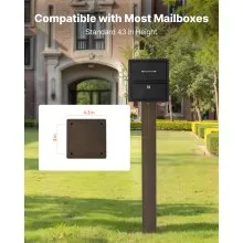VEVOR Mailbox Post In-Ground Steel Mailbox Post Kit 43x4x4 in Rustproof Bronze