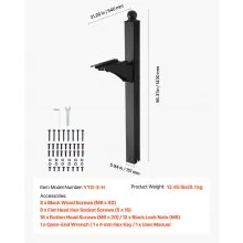 VEVOR Mailbox Post In-Ground Aluminum Mailbox Post Kit with Plate 56x4x4in Black