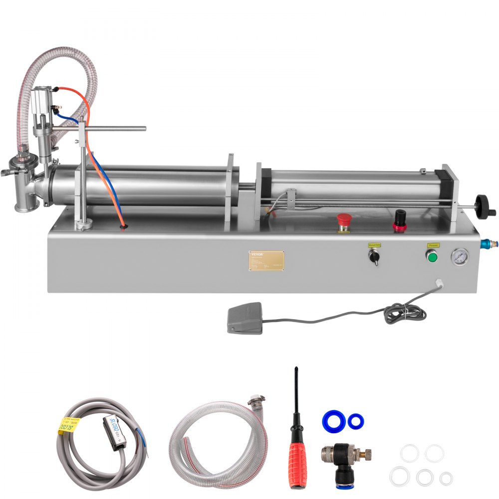 VEVOR 100-1000ml Pneumatic Liquid Filling Machine Single Head Piston Filler