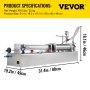 VEVOR 100-1000ml Pneumatic Liquid Filling Machine Single Head Piston Filler