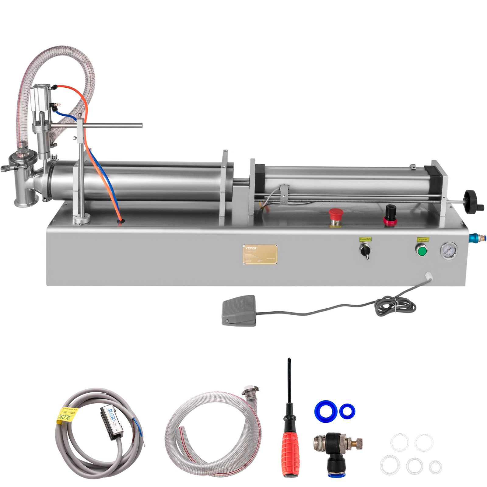 VEVOR 100-1000ml Pneumatic Liquid Filling Machine Single Head Piston Filler