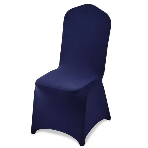 VEVOR 50 Pcs Navy Blue Chair Covers, Polyester Spandex Chair Cover, Stretch Slipcovers for Wedding Party Dining Banquet Flat-Front Chair Covers, Fits Chair Measures up to 20.08 x 17.72 x 37.4 inch