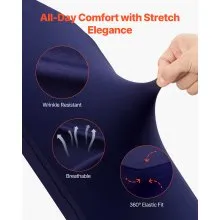 VEVOR 50 Pcs Navy Blue Chair Covers, Polyester Spandex Chair Cover, Stretch Slipcovers for Wedding Party Dining Banquet Flat-Front Chair Covers, Fits Chair Measures up to 20.08 x 17.72 x 37.4 inch