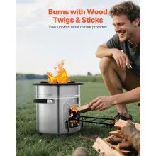 VEVOR Camping Rocket Stove Wood Burning Portable Rocket Stove with Carrying Bag