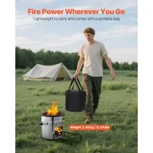 VEVOR Camping Rocket Stove Wood Burning Portable Rocket Stove with Carrying Bag