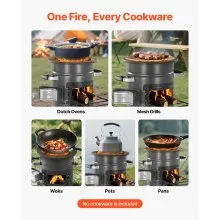 VEVOR Camping Rocket Stove Wood Burning Portable Rocket Stove with Double Door