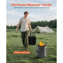 VEVOR Camping Rocket Stove Wood Burning Portable Rocket Stove with Double Door